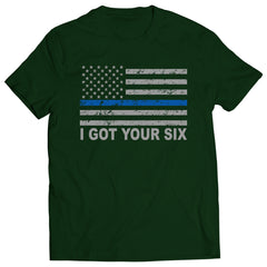 Blue Line American Flag - I Got Your Six - Blue Lives Matter Kids T-shirt