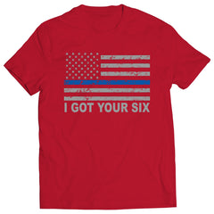 Blue Line American Flag - I Got Your Six - Blue Lives Matter Kids T-shirt