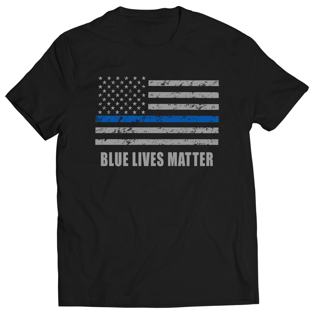 Blue Lives Matter Blue Line Flag Mens T-shirt