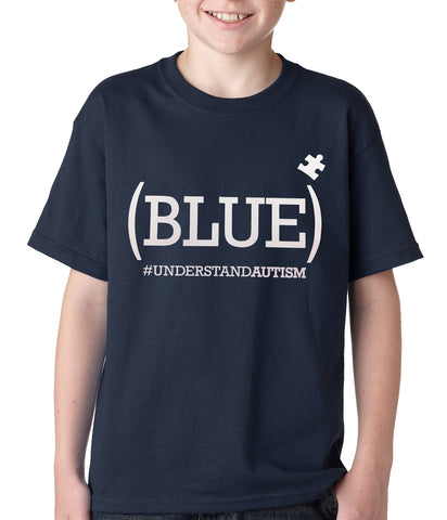 (BLUE) #UNDERSTAND AUTISM Kids T-shirt Navy Blue