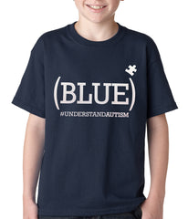 (BLUE) #UNDERSTAND AUTISM Kids T-shirt Navy Blue