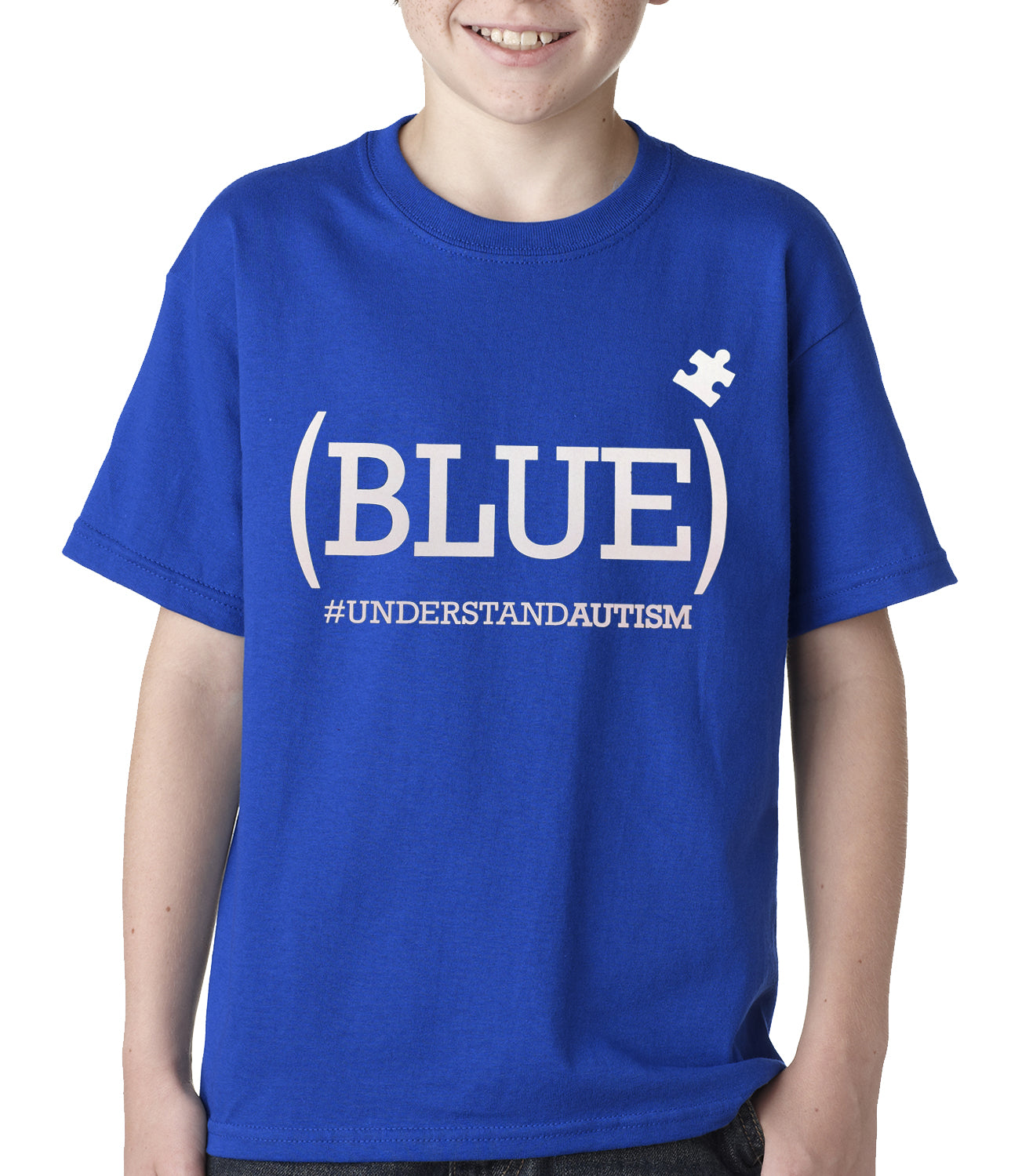 (BLUE) #UNDERSTAND AUTISM Kids T-shirt Royal Blue