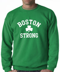 Boston Strong Irish Shamrock Adult Crewneck