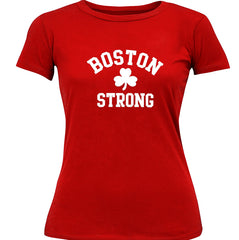Boston Strong Irish Shamrock Girl's T-Shirt Red