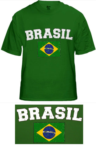 Brasil Vintage Flag International Mens T-Shirt