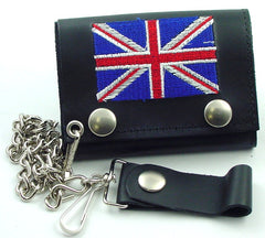 British Flag Genuine Leather Chain Wallet
