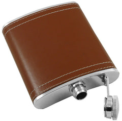 Brown Leather Wrap Hip Flask
