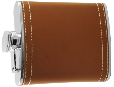 Brown Leather Wrap Hip Flask