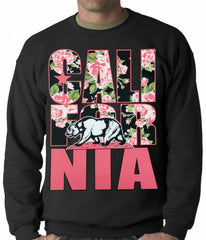 California Floral Pattern Adult Crewneck