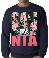 California Floral Pattern Adult Crewneck