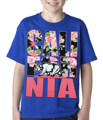 California Floral Pattern Kids T-shirt