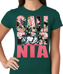 California Floral Pattern Ladies T-shirt