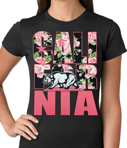 California Floral Pattern Ladies T-shirt