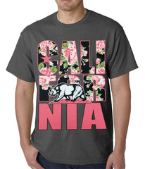 California Floral Pattern Mens T-shirt