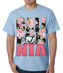 California Floral Pattern Mens T-shirt