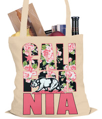 California Floral Pattern Tote Bag