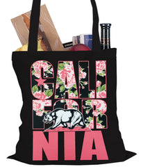 California Floral Pattern Tote Bag