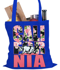 California Floral Pattern Tote Bag