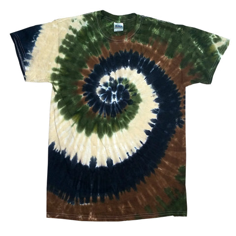 Camo Swirl Tie Dye Mens T-shirt