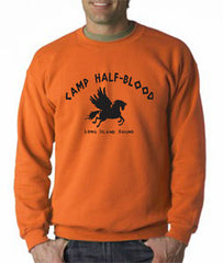 Camp Half Blood Long Island Sound Crew Neck Sweatshirt  (Orange) 