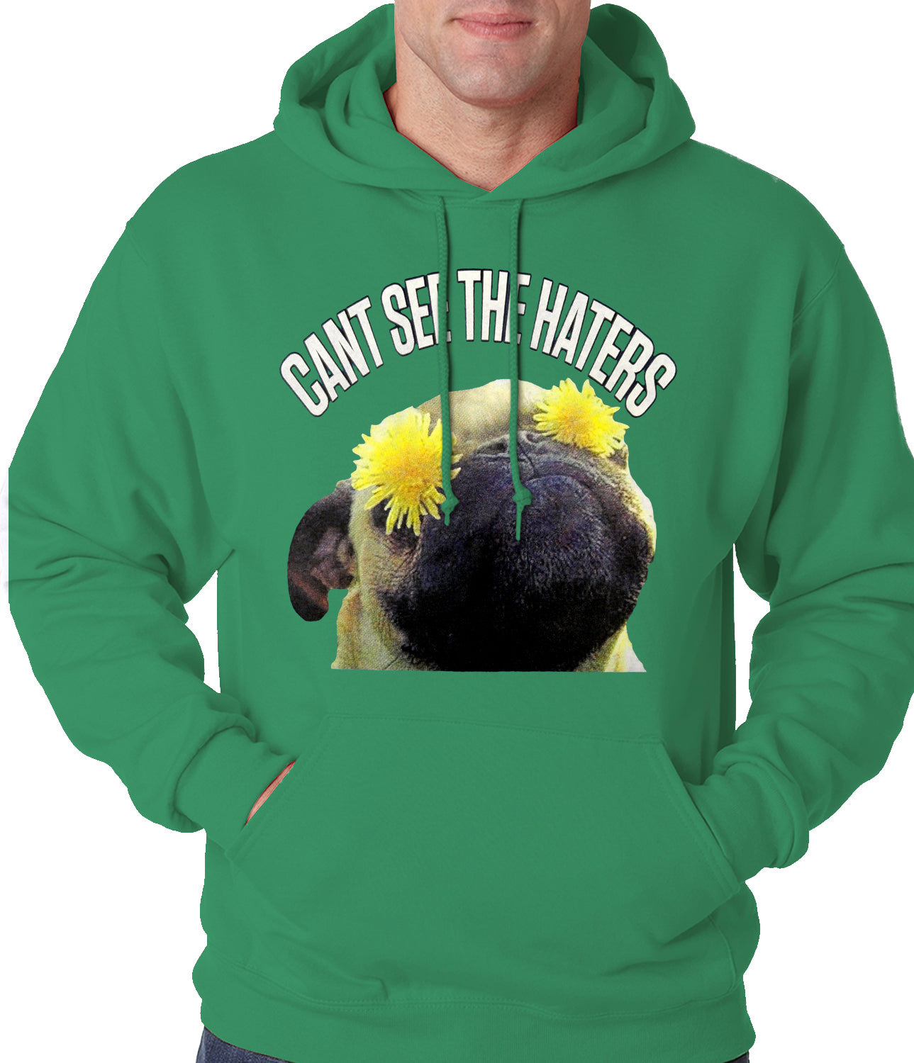 Can't See The Haters Funny Pug Adult Hoodie