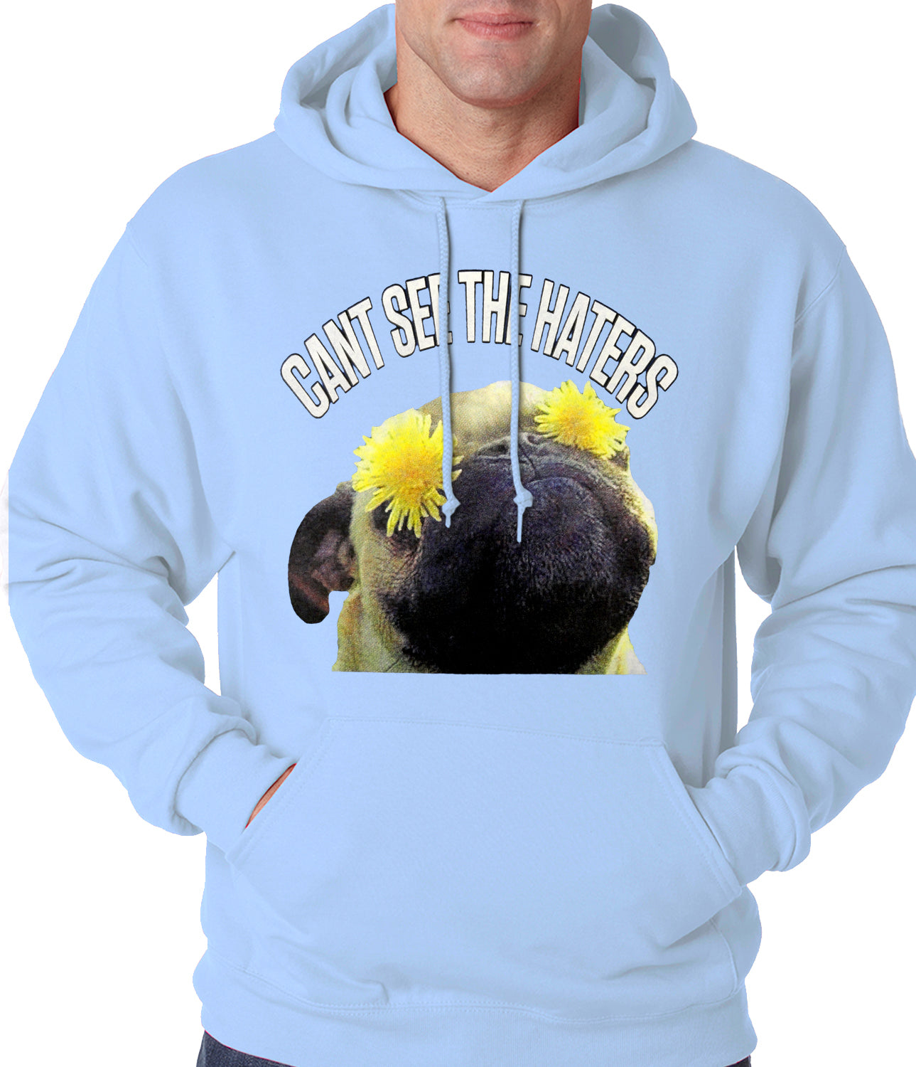 Can't See The Haters Funny Pug Adult Hoodie