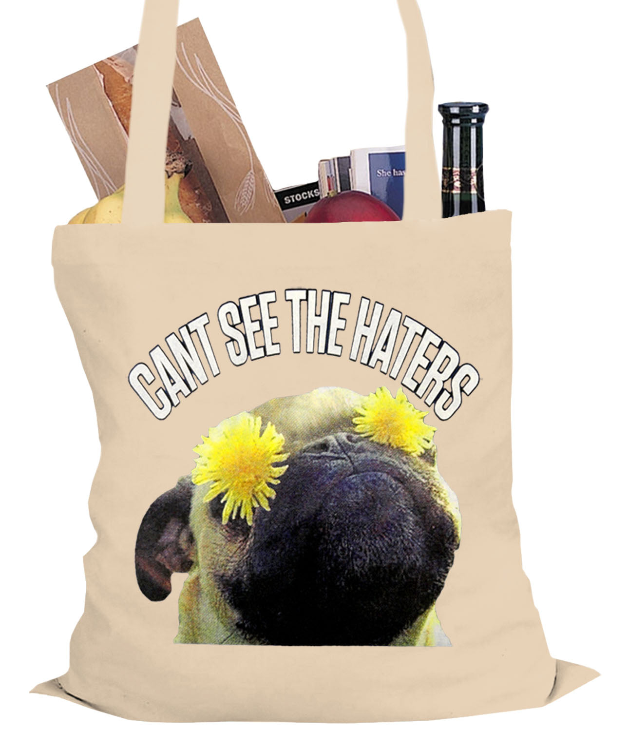 Can't See The Haters Funny Pug Tote Bag