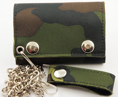 Canvas Camouflage Chain Wallet