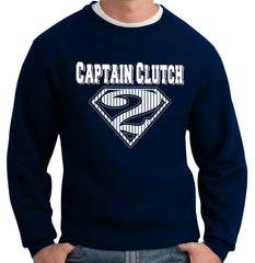 Captain Clutch #2 Pinstripe Baseball Adult Crewneck