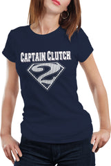 Captain Clutch #2 Pinstripe Baseball Girl's T-Shirt