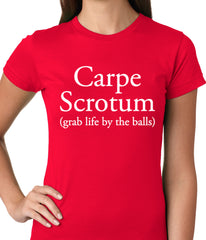 Carpe Scrotum - Grab Life By The Balls Ladies T-shirt