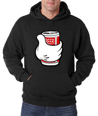 Cartoon Hand Beer Can Adult Hoodie