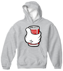 Cartoon Hand Beer Can Adult Hoodie