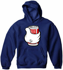 Cartoon Hand Beer Can Adult Hoodie