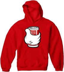 Cartoon Hand Beer Can Adult Hoodie