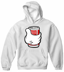 Cartoon Hand Beer Can Adult Hoodie
