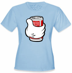 Cartoon Hand Beer Can Girl's T-Shirt