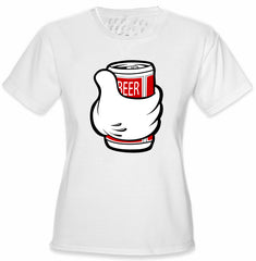 Cartoon Hand Beer Can Girl's T-Shirt