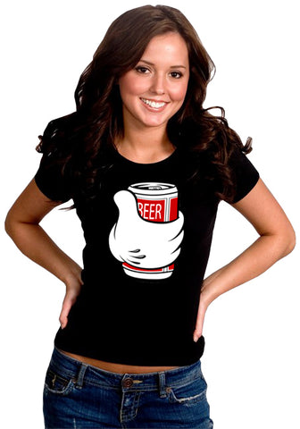 Cartoon Hand Beer Can Girl's T-Shirt