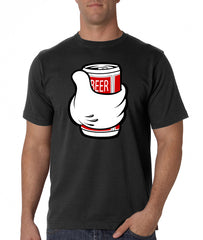 Cartoon Hand Beer Can Men's T-Shirt