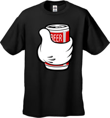 Cartoon Hand Beer Can Men's T-Shirt
