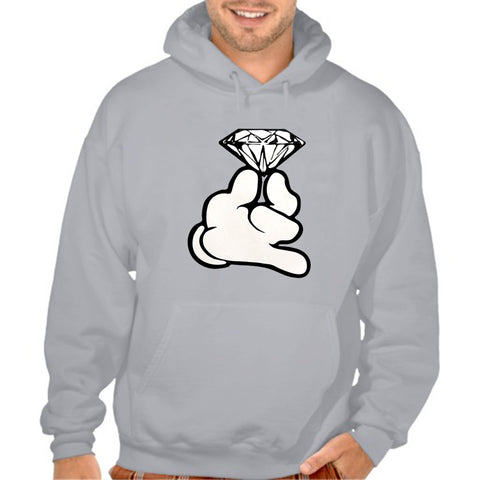 Cartoon Hand With Diamond Adult Hoodie