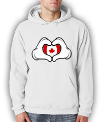 Cartoon Hands Canadian Flag Adult Hoodie