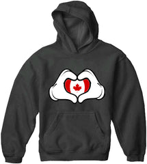 Cartoon Hands Canadian Flag Adult Hoodie