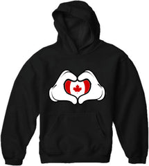 Cartoon Hands Canadian Flag Adult Hoodie