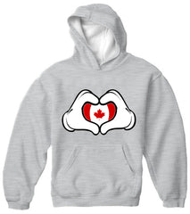 Cartoon Hands Canadian Flag Adult Hoodie