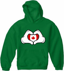 Cartoon Hands Canadian Flag Adult Hoodie
