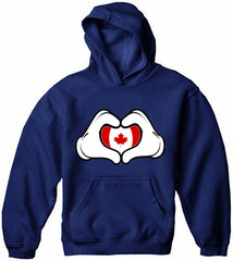 Cartoon Hands Canadian Flag Adult Hoodie