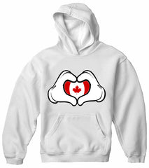 Cartoon Hands Canadian Flag Adult Hoodie