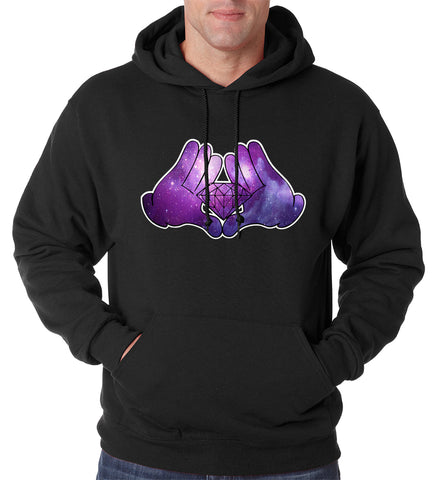 Cartoon Hands Diamond Cosmos Adult Hoodie